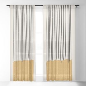 Mid Century Modern Minimalist Rothko Inspired Color Field - 2 curtain panels